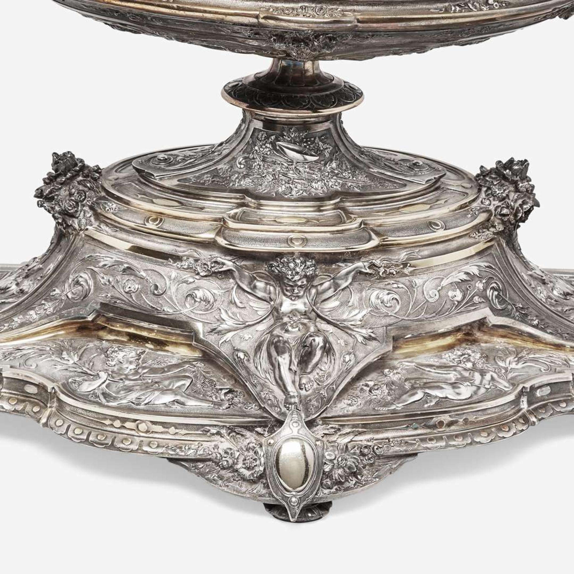 An Edwardian silverplated and cut-glass centerpiece circa 1900