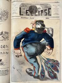 L'Eclipse Satirical Weekly Journal Bound in 3 Folios, Illustrations by Andre Gill