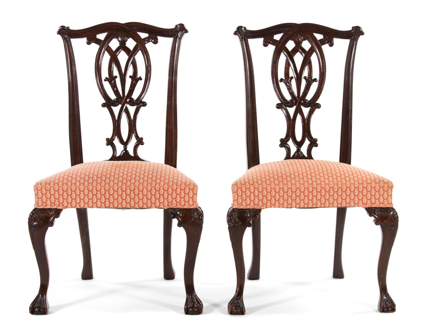 A Pair of George III Style Mahogany Side Chairs