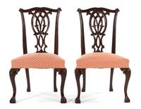A Pair of George III Style Mahogany Side Chairs