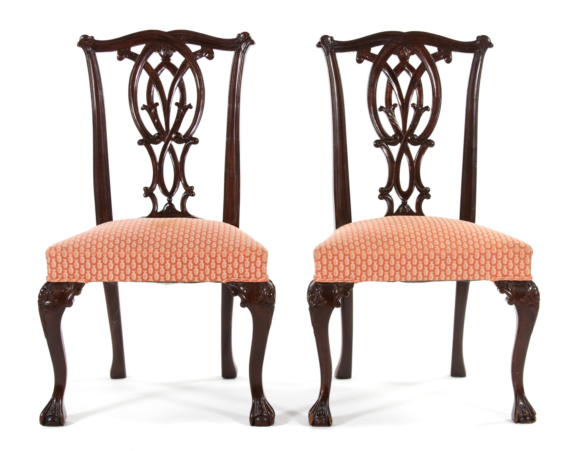 A Pair of George III Style Mahogany Side Chairs