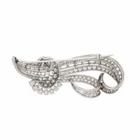 PLATINUM AND DIAMOND SPRAY BROOCH