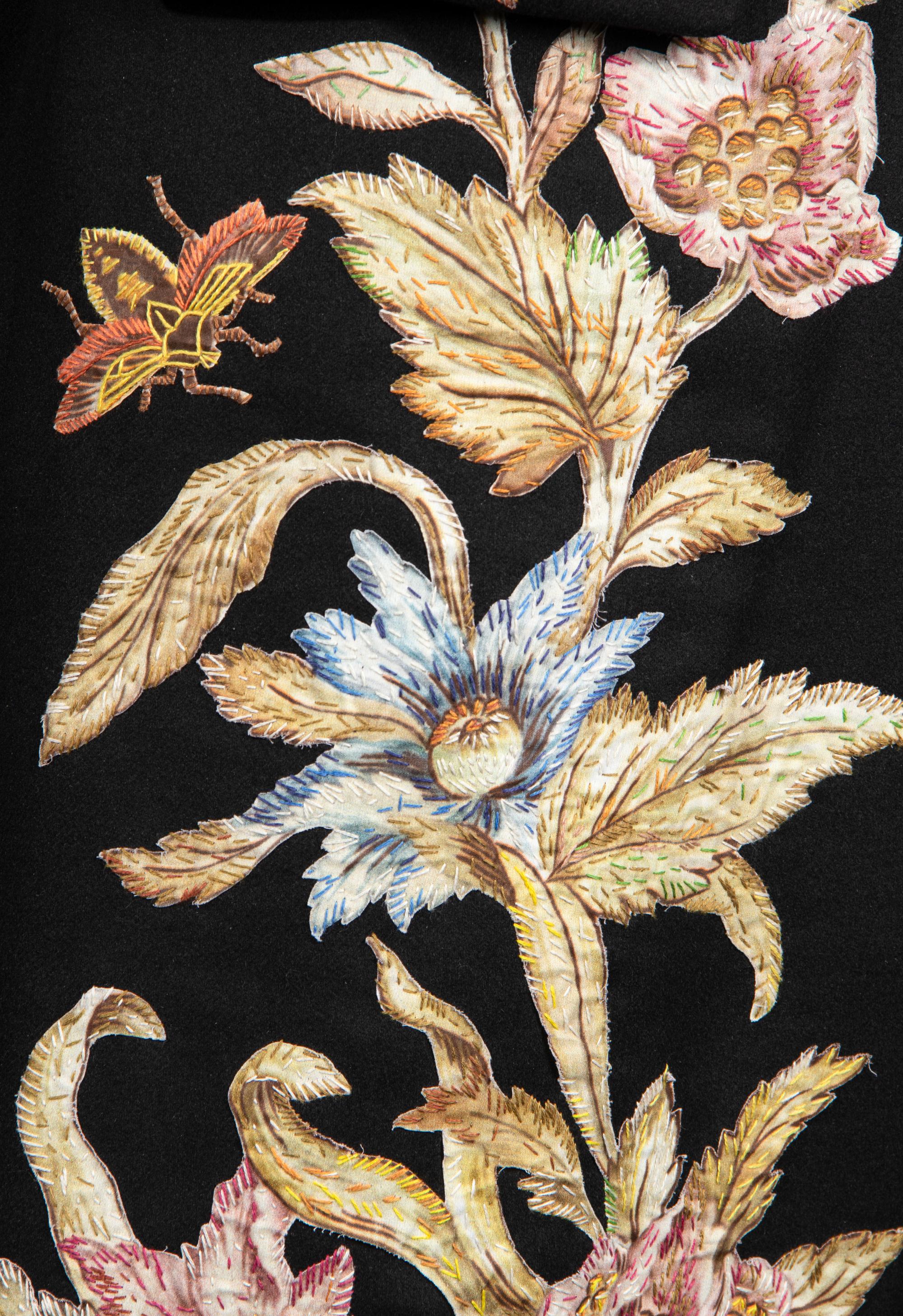 Christian Dior Wool Coat with Floral Appliqué and Embroidery, Fall 2018