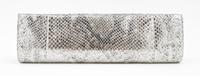A Nancy Gonzalez Silver Python Long Clutch, 13.5" x 4" x 1.5".