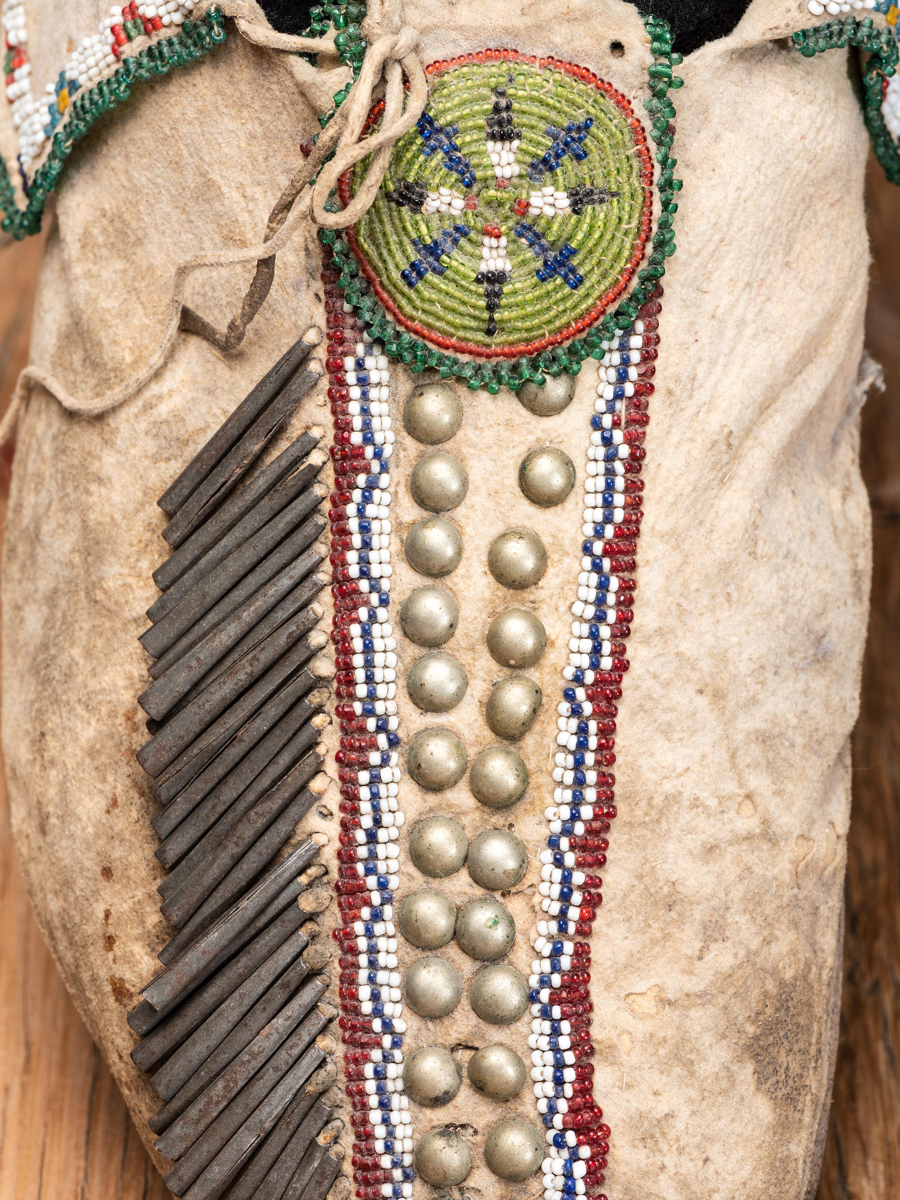 Comanche Beaded Hide Moccasins