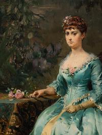 Portrait of a Woman in a Blue Gown