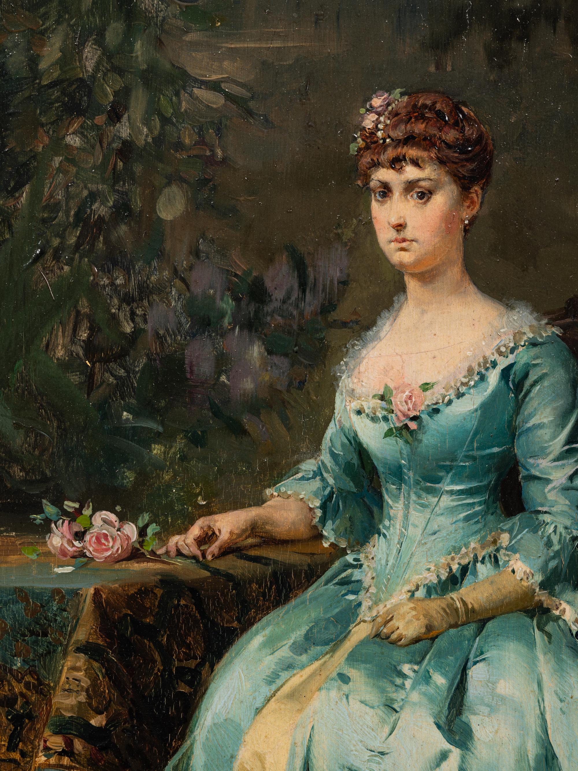 Portrait of a Woman in a Blue Gown