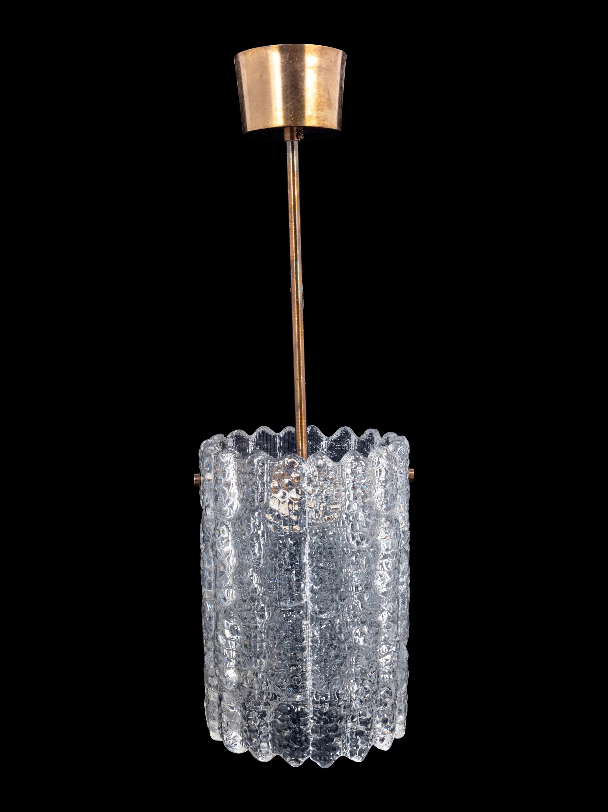 An Orrefors Two-Light Pendant Lamp
