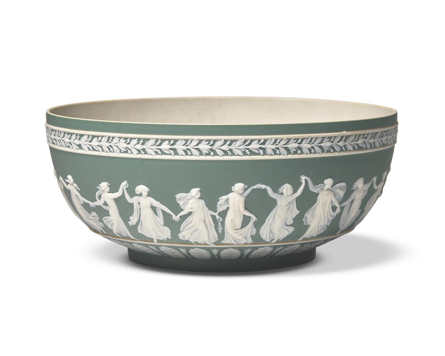 A Wedgwood Sage Green Jasperware Centerpiece Bowl