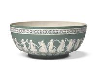 A Wedgwood Sage Green Jasperware Centerpiece Bowl