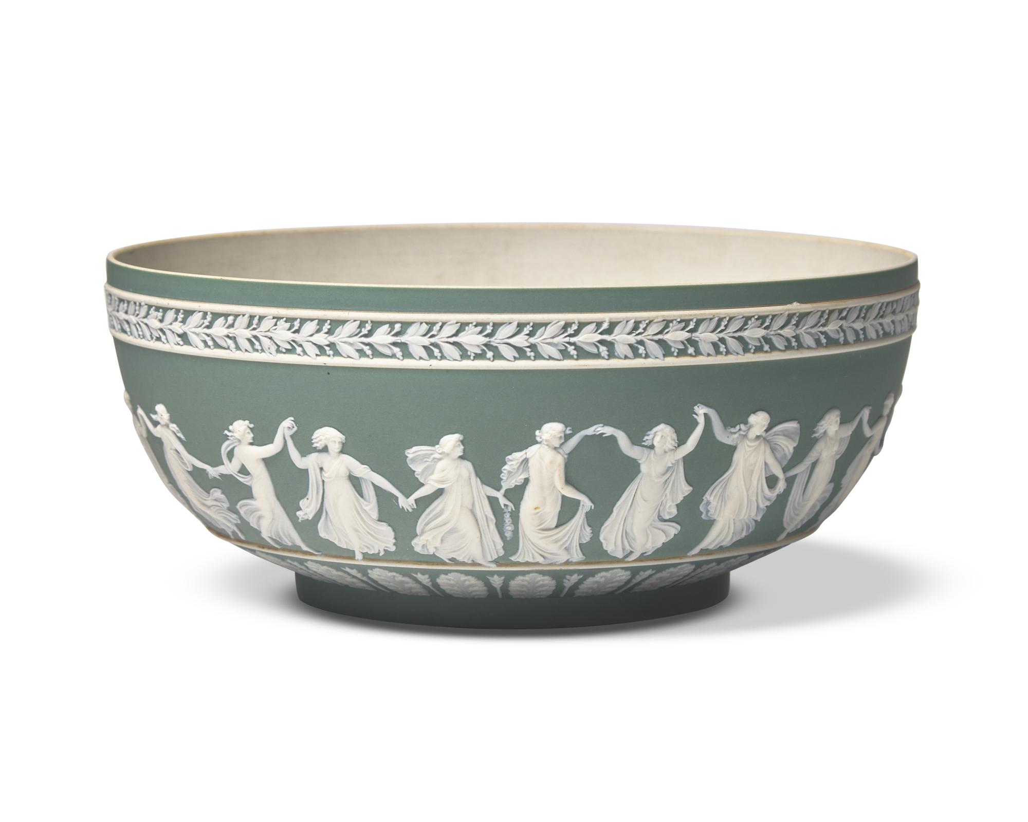 A Wedgwood Sage Green Jasperware Centerpiece Bowl