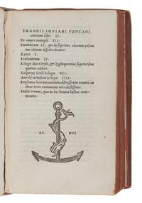 PONTANUS, Johannes Jovianus (1426-1503). Opera. Venice: Aldus, 1513. 12mo. Later calf gilt, edges stained red.