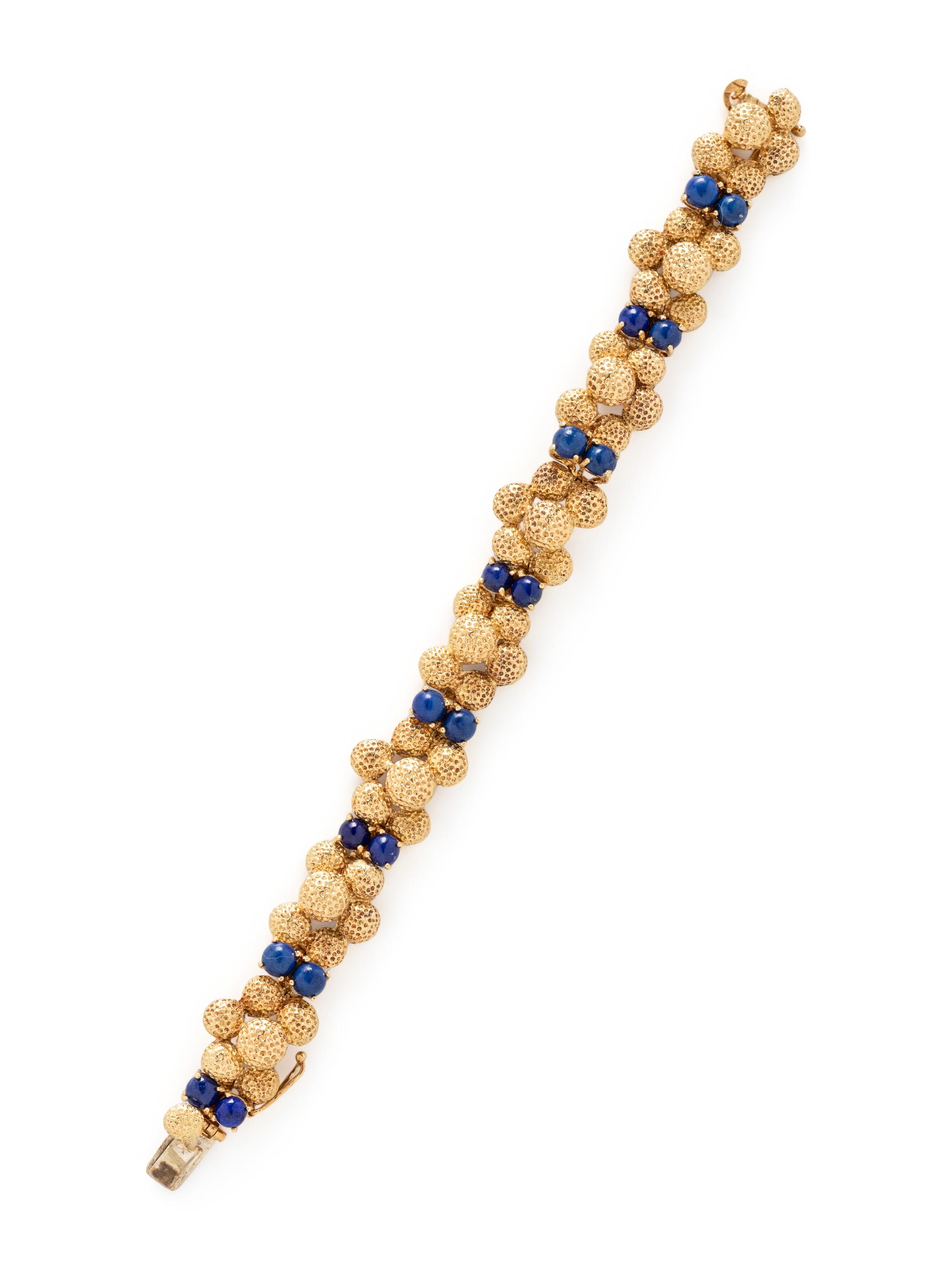 YELOW GOLD AND LAPIS LAZULI BRACELET