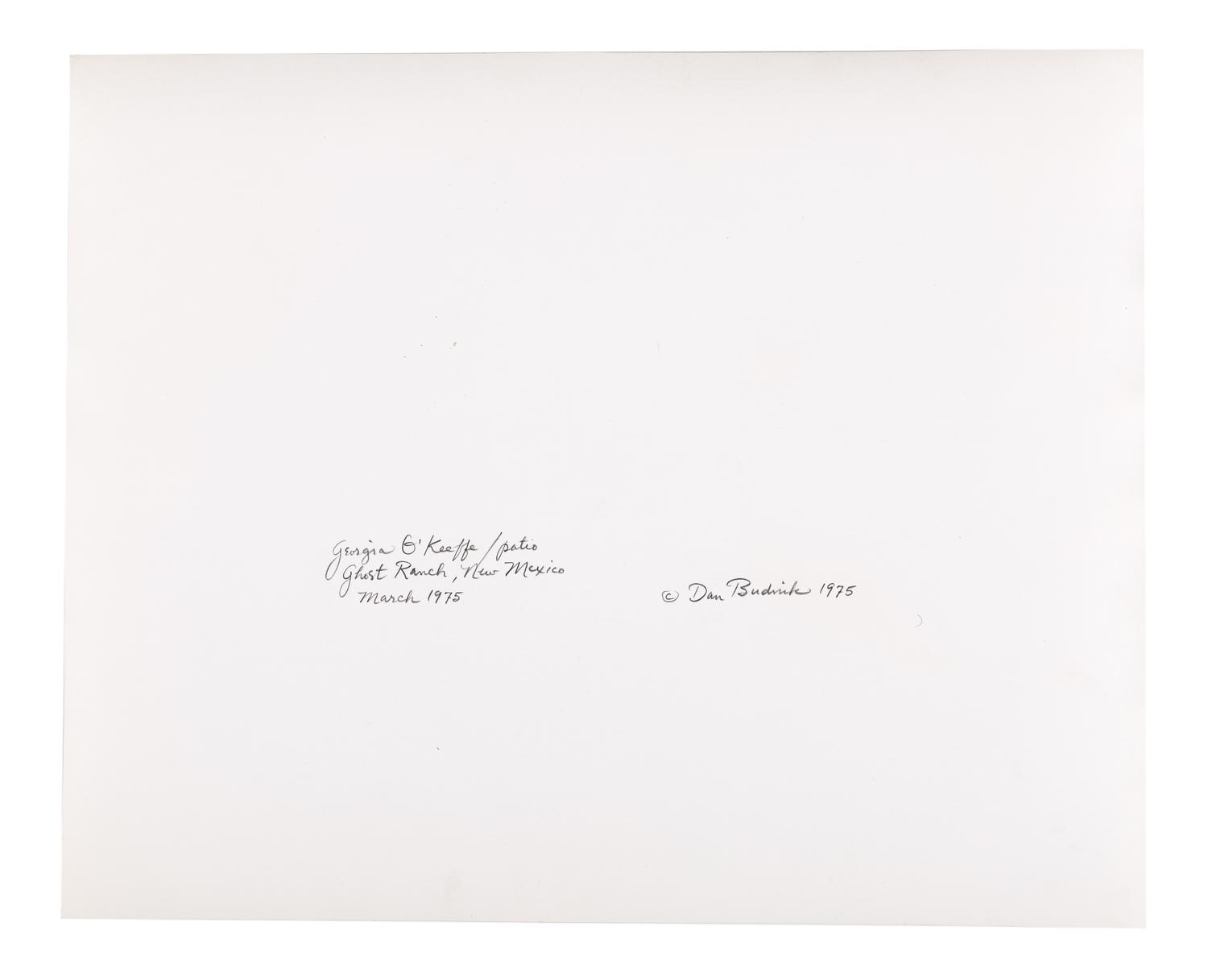 Dan Budnik (born 1933) Georgia O'Keeffe, Patio, Ghost Ranch, Abiquiu, New Mexico, March 1975