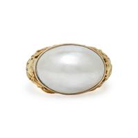 MABÉ PEARL AND YELLOW GOLD RING