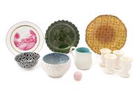 A Group of Modern Ceramic Articles Diameter of first 8 inches.