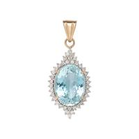 AQUAMARINE AND DIAMOND PENDANT