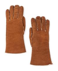 Hermès Black Leather Wallet, 2012 and Hermès Shearling Gloves