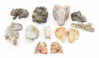 A Group of Ten Archaic Jade Toggles. Length of longest 6 1/2 inches.