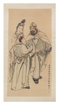 A Large Chinese Painting Height LATE QING DYNASTY 51 1/4 x width 25 3/4 inches. — LATE QING DYNASTY