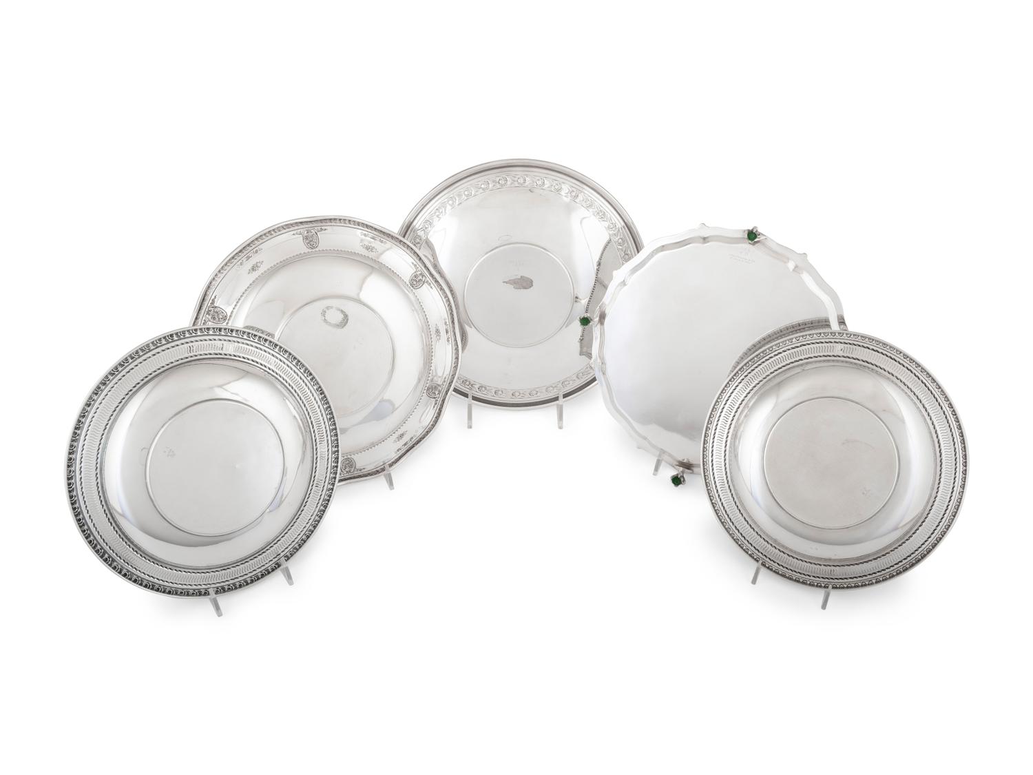 Five American Silver Plates