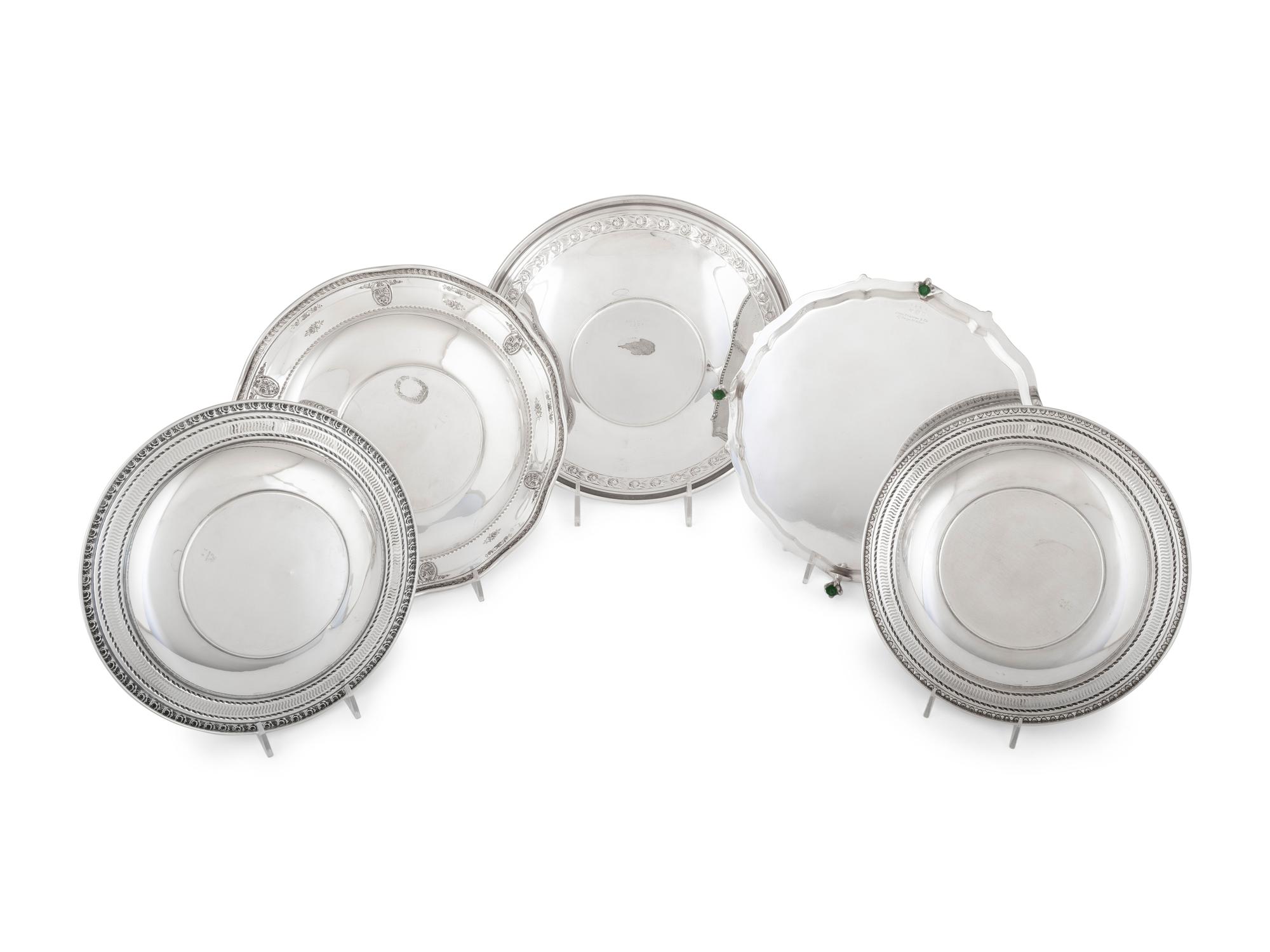 Five American Silver Plates