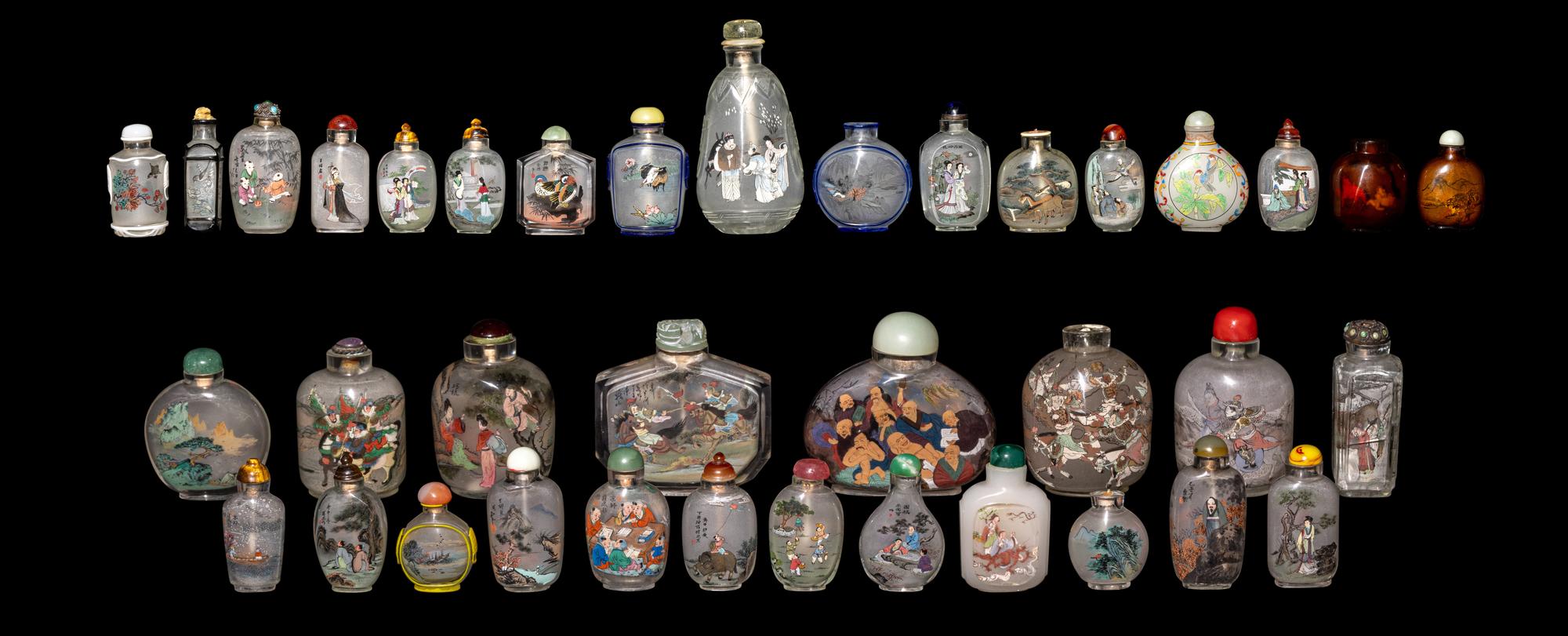 37 Chinese Inside Painted Glass Snuff Bottles