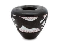 A Valerie Surjan Cameo Glass Cheetah Vase — 20TH CENTURY