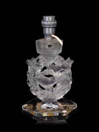 A Lalique Mesanges Table Lamp