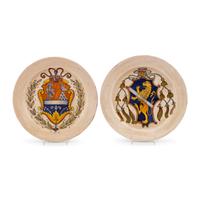 A Pair of Italian Faience Armorial Plates
