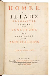 HOMER. -- John OGILBY, translator. Homer his Iliads Translated, Adorn'd with Scuplture. London: Thomas Roycroft, 1660.