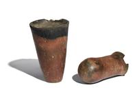 Two Egyptian Black-Topped Pottery Jars