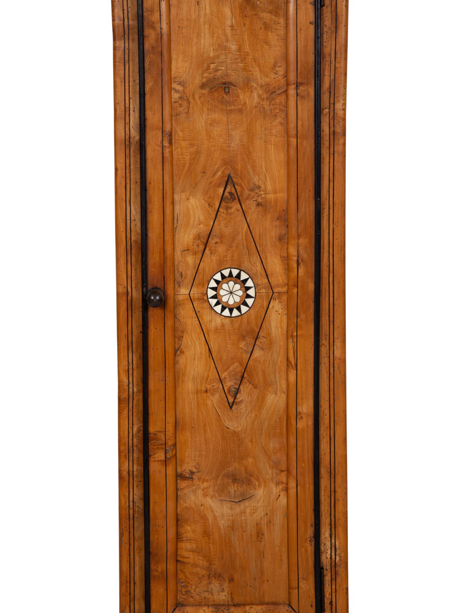 A French Fruitwood and Marquetry Tall Case Clock