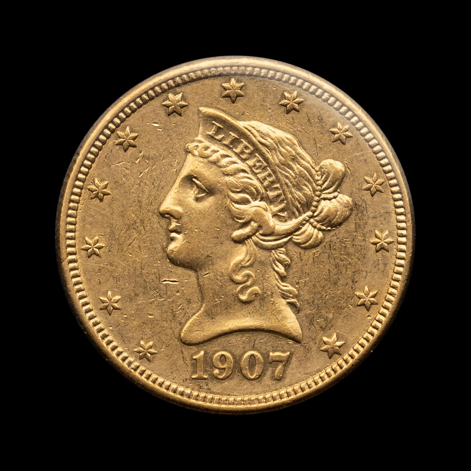 A 1907-D Liberty Head $10 Gold Coin