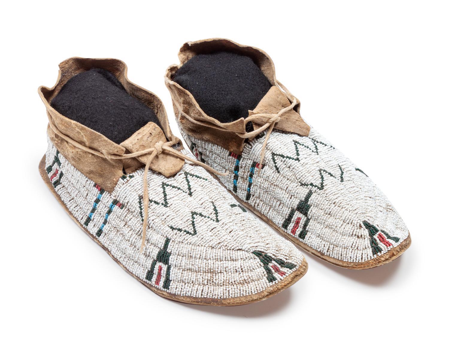 Cheyenne Beaded Hide Moccasins
