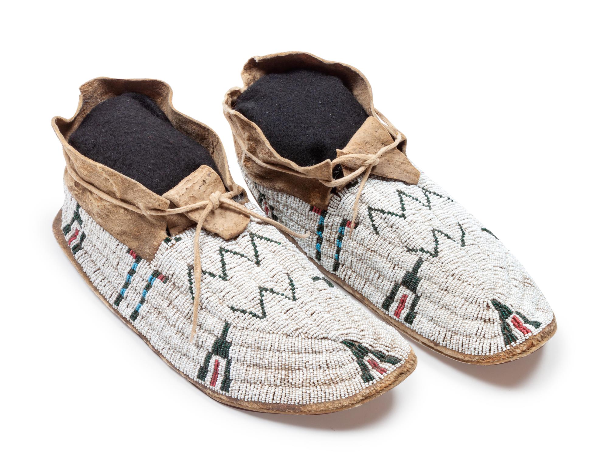 Cheyenne Beaded Hide Moccasins