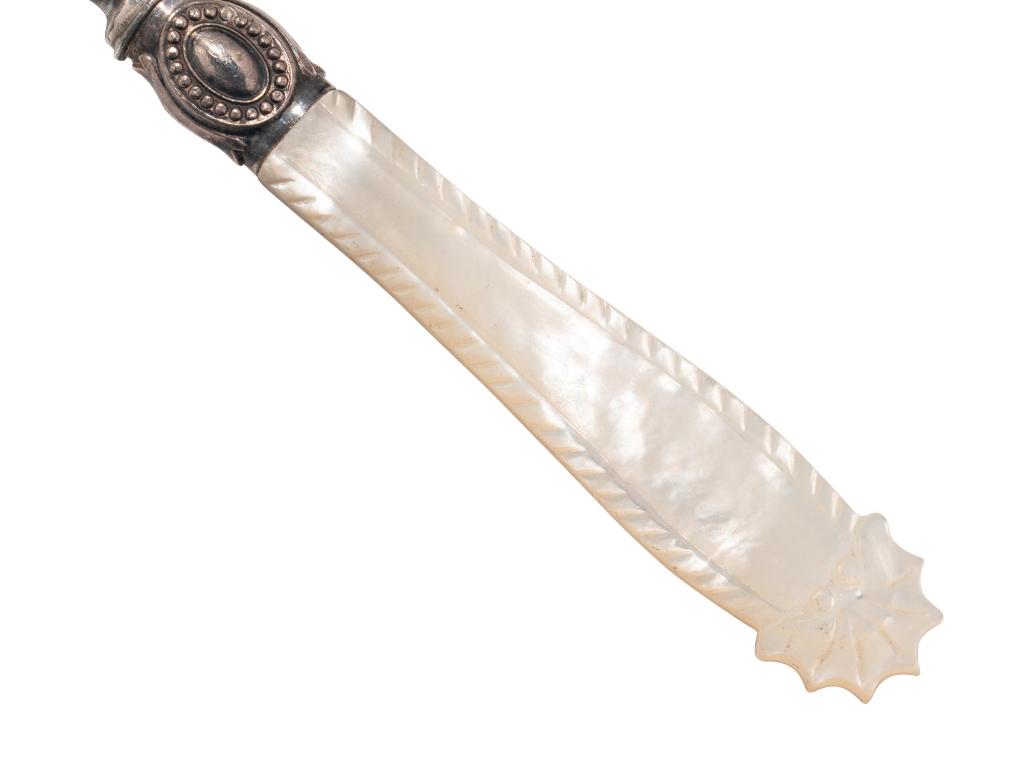 An English Cased Silver-Plate and Mother-of-Pearl Dessert Service