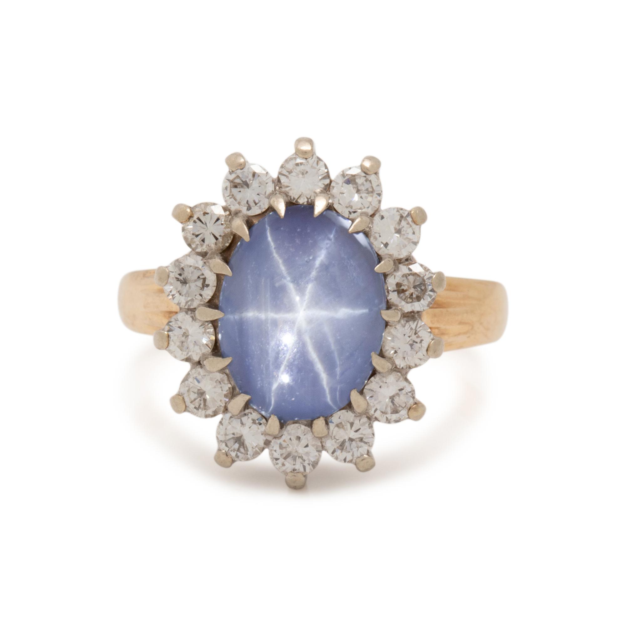 STAR SAPPHIRE AND DIAMOND RING