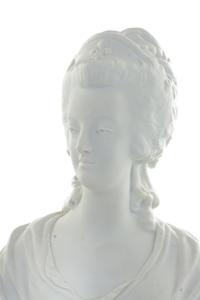 A Pair of Sèvres Style Biscuit Porcelain Busts of Marie Antoinette and Louis XVI