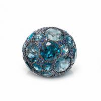 BLUE TOPAZ AND SAPPHIRE RING