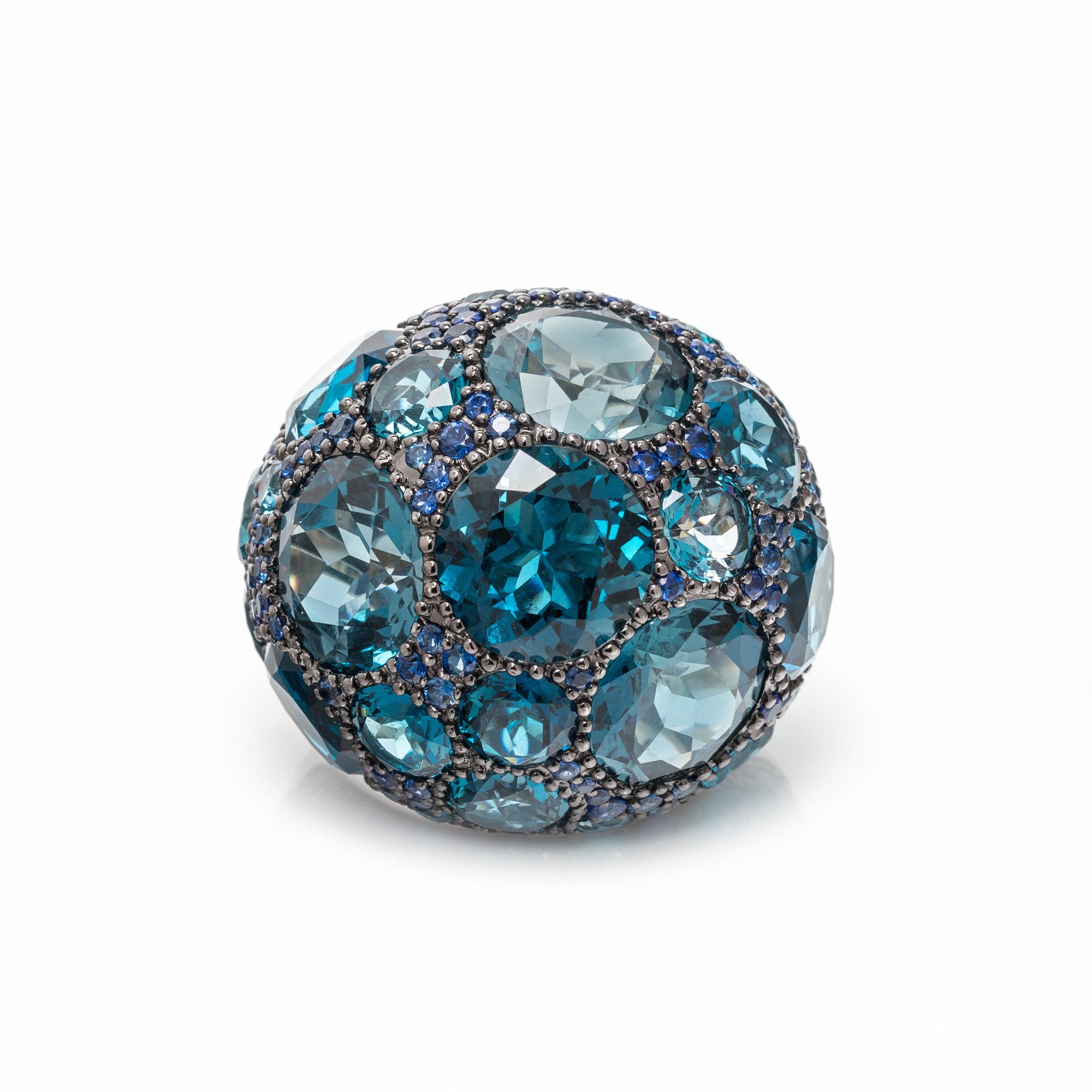BLUE TOPAZ AND SAPPHIRE RING
