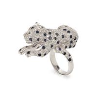 DIAMOND AND SAPPHIRE PANTHER RING