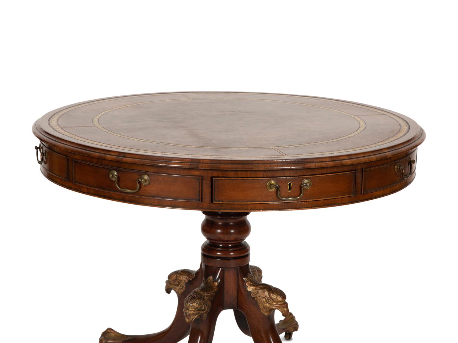 A George III Style Mahogany Drum Table