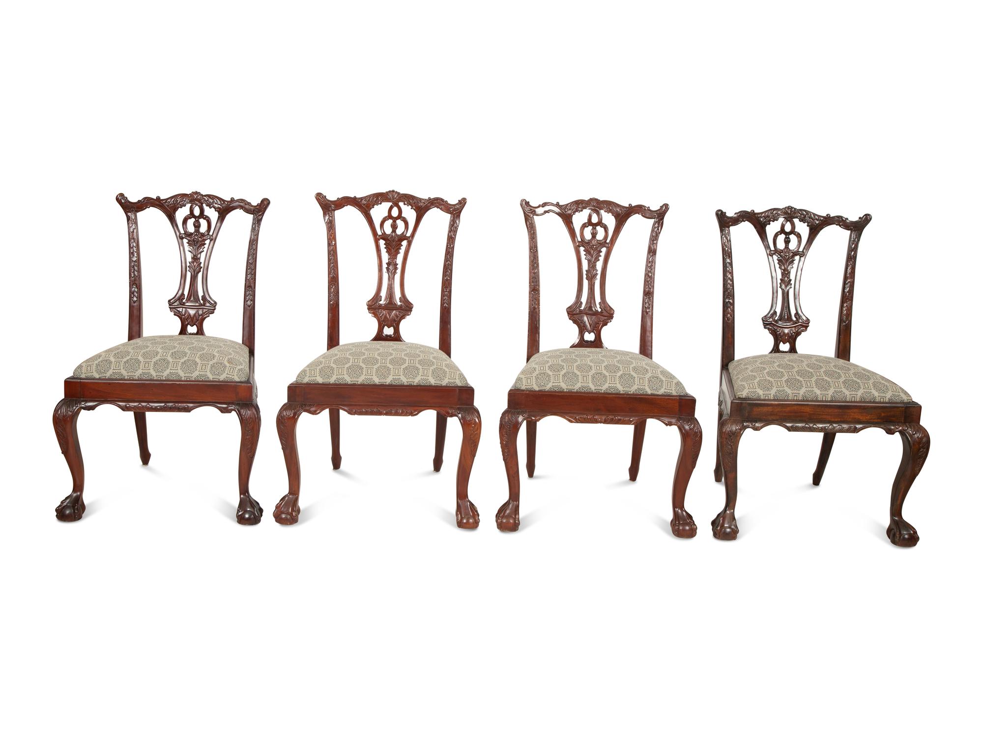 A Set of Ten George III Style Mahogany Dining Chairs