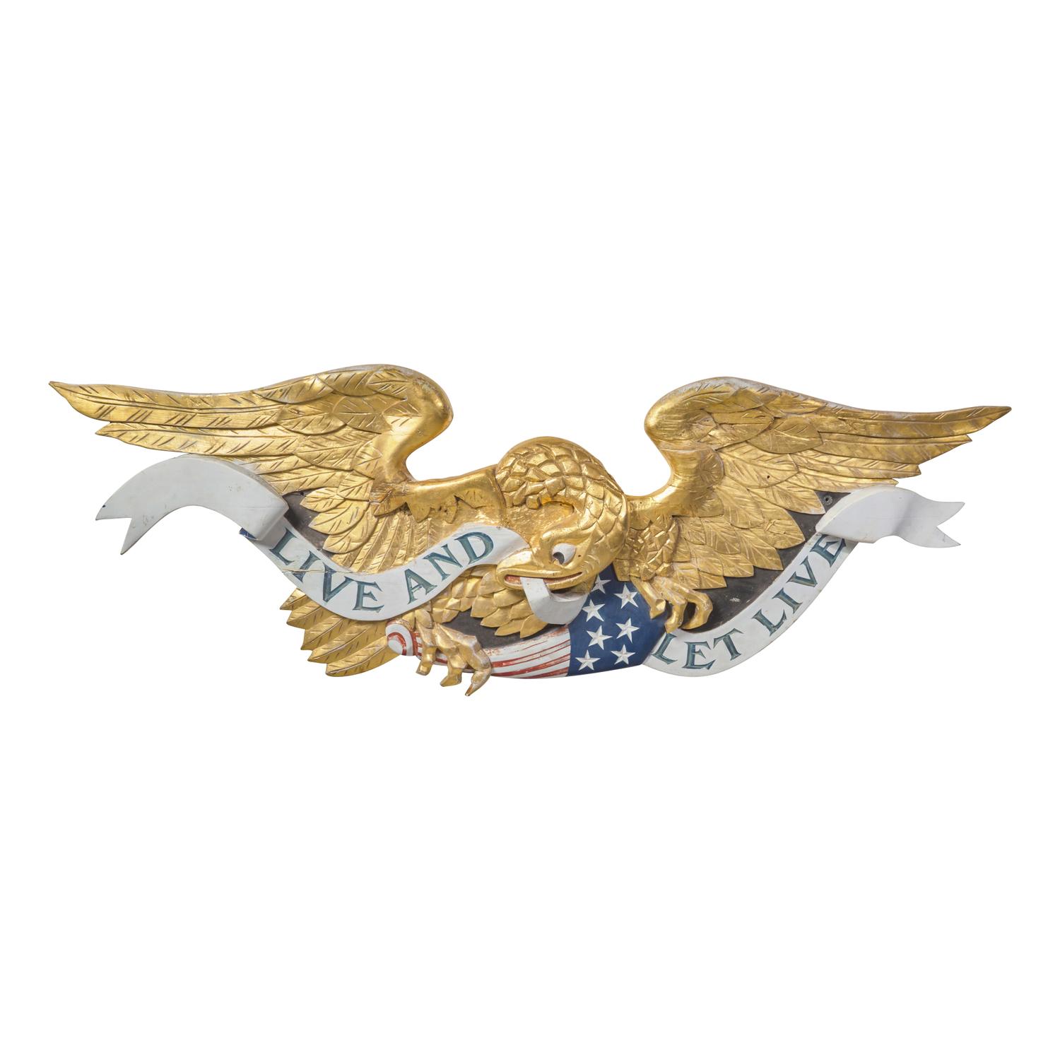 A Carved, Painted and Gilt-Decorated Eagle in the Style of John Haley Bellamy