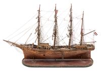 A Dutch Carved Wood Model of the Hollandia Height 17 1/2 x width 28 inches.