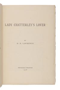 LAWRENCE, David Herbert (1885-1930). Lady Chatterley's Lover . Florence: Privately Printed by the Tipografia Giuntina, 1928.