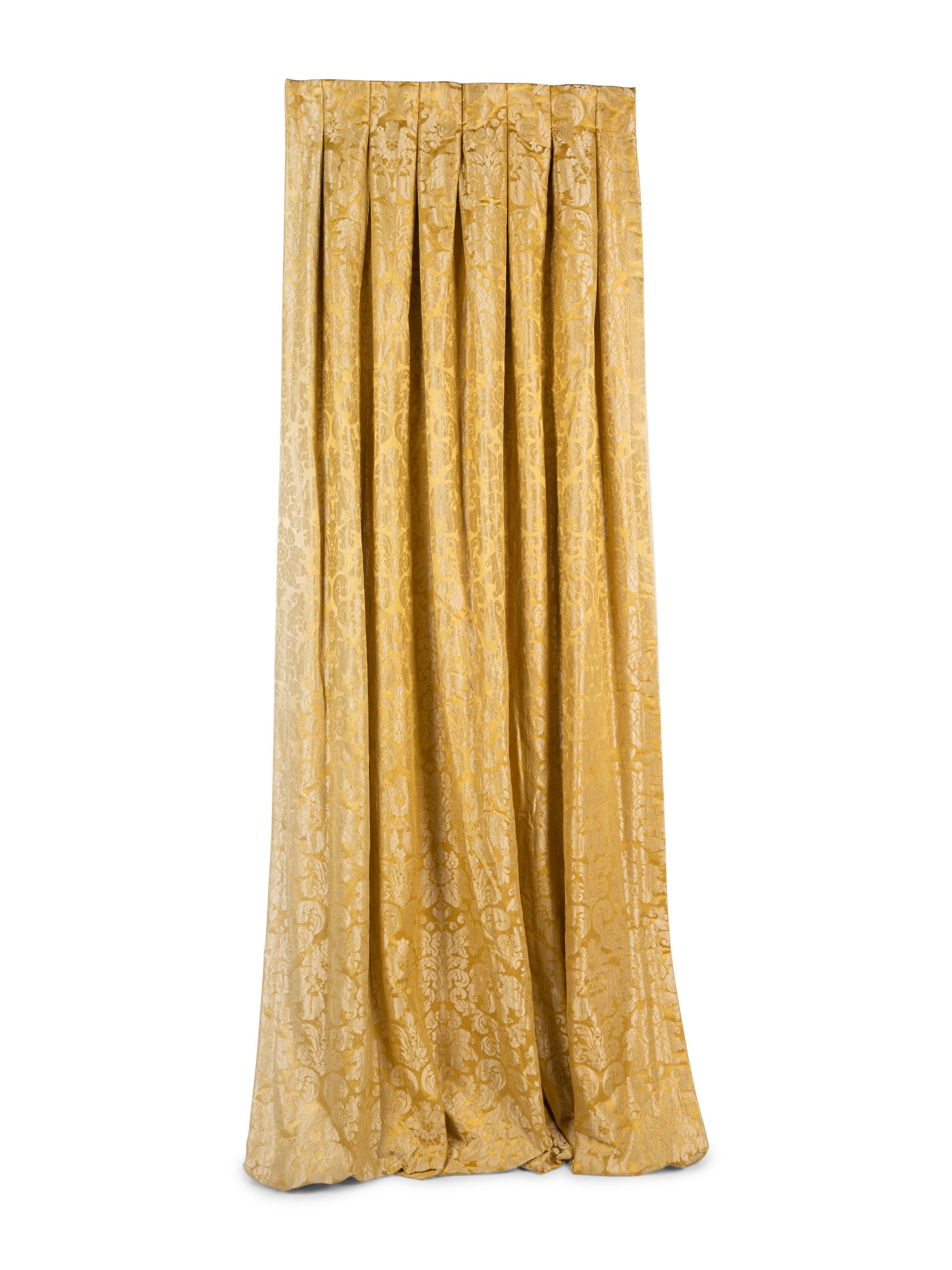 A Set of Six Scalamandré Silk Drapes