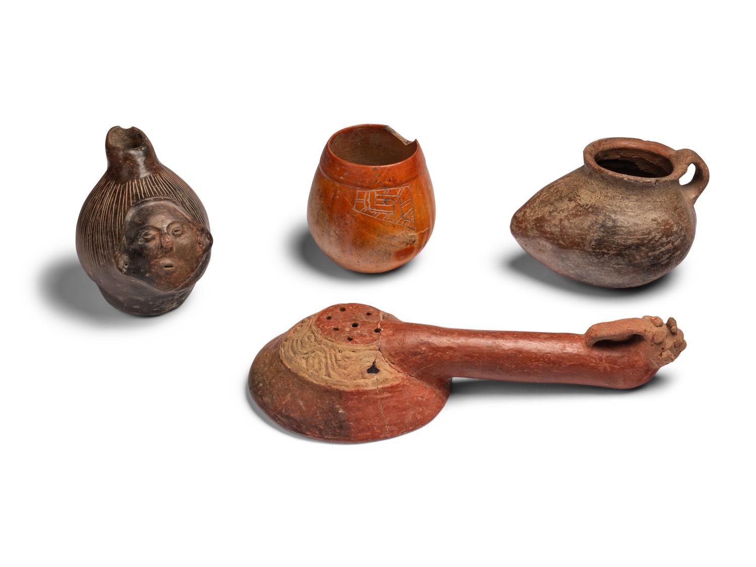 Eighteen Pre-Columbian Vessels and Utensils
