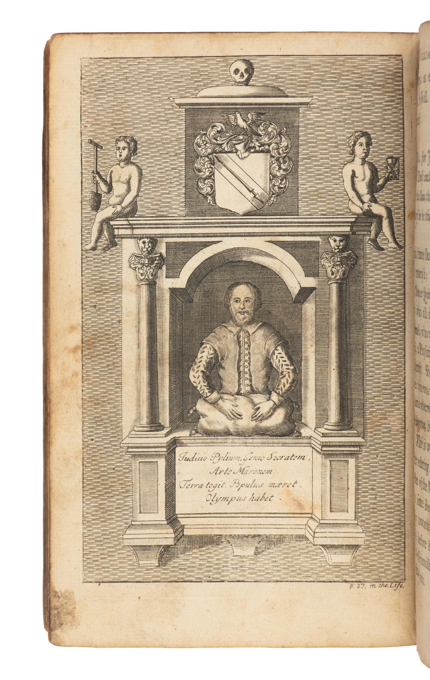 SHAKESPEARE, William (1564-1616). The Works of Mr. William Shakespear. Nicholas Rowe, editor. London: Jacob Tonson, 1709. [ With :] [ The Works…Volume the Seventh . London: E. Curll and E. Sanger, 1710].